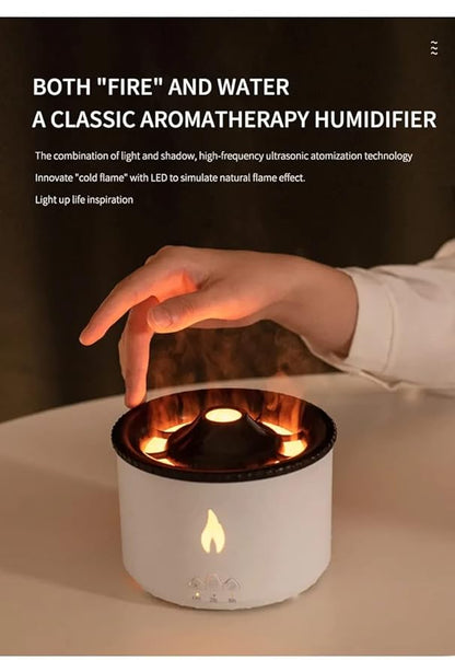 Plastic Essential Oil Diffusers Aroma Diffuser Atomizing Humidifier Volcano Flame Spray Mist Humidifier Waterless Auto Shut-Off Protection Aromatherapy Diffuse for Home Office with Remote